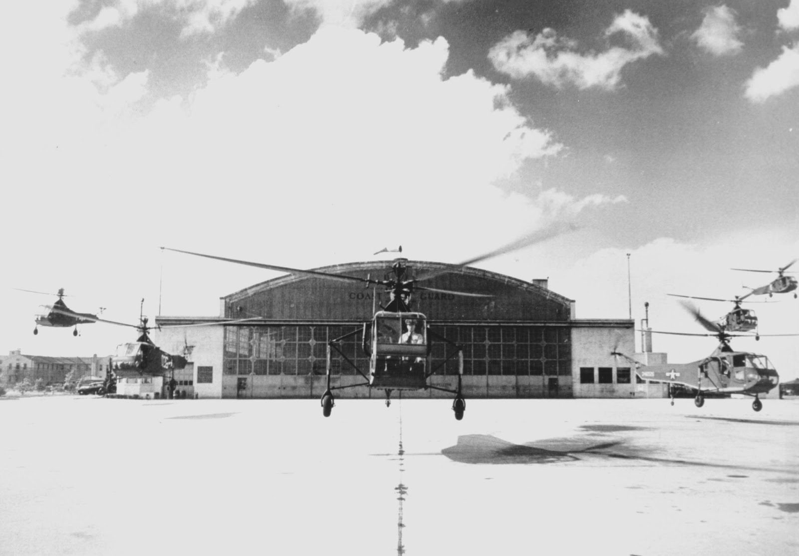Naval aircraft on the tarmac at Floyd Bennett Field during World War II.