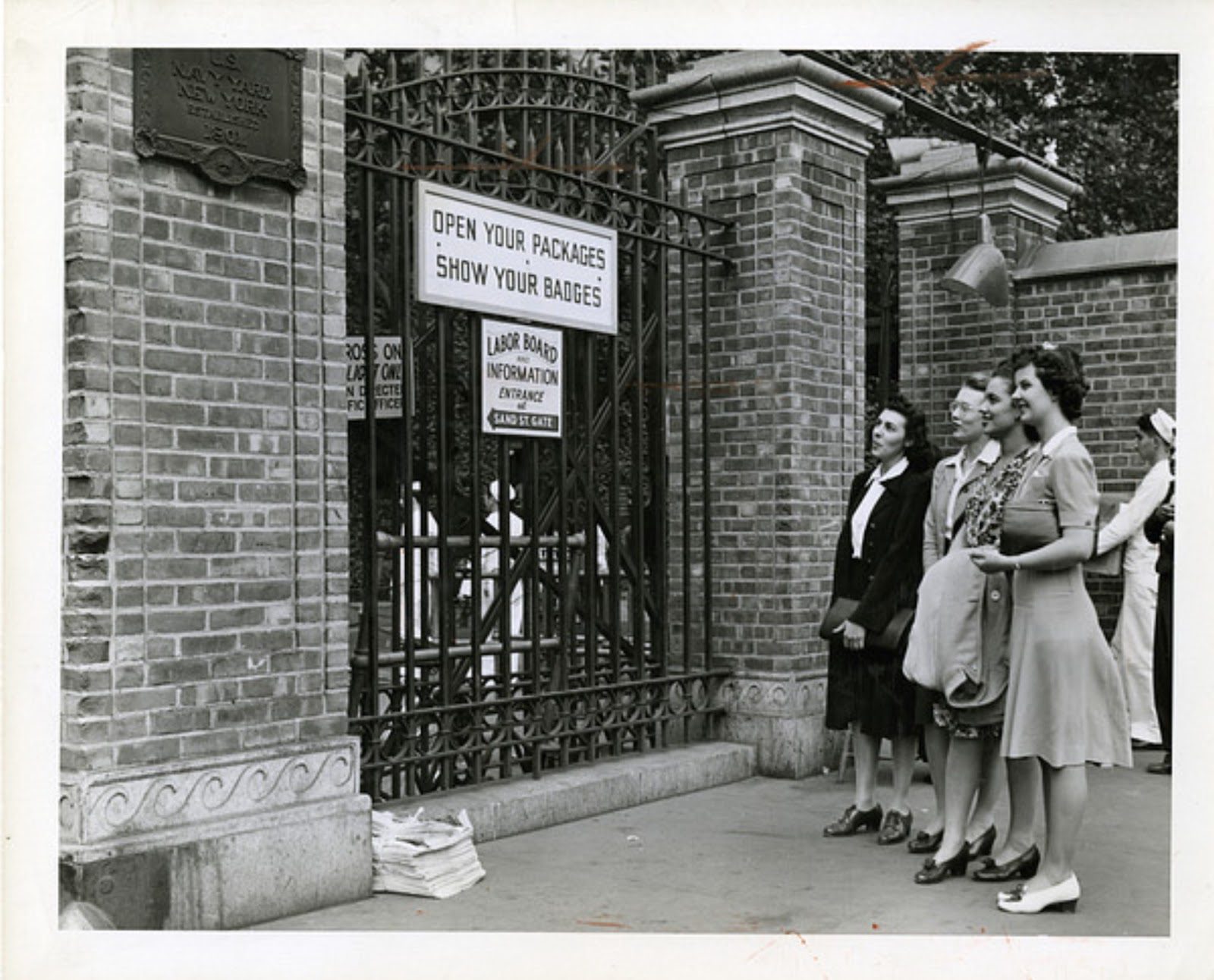 Women working at the Brooklyn Navy Yard during WWII