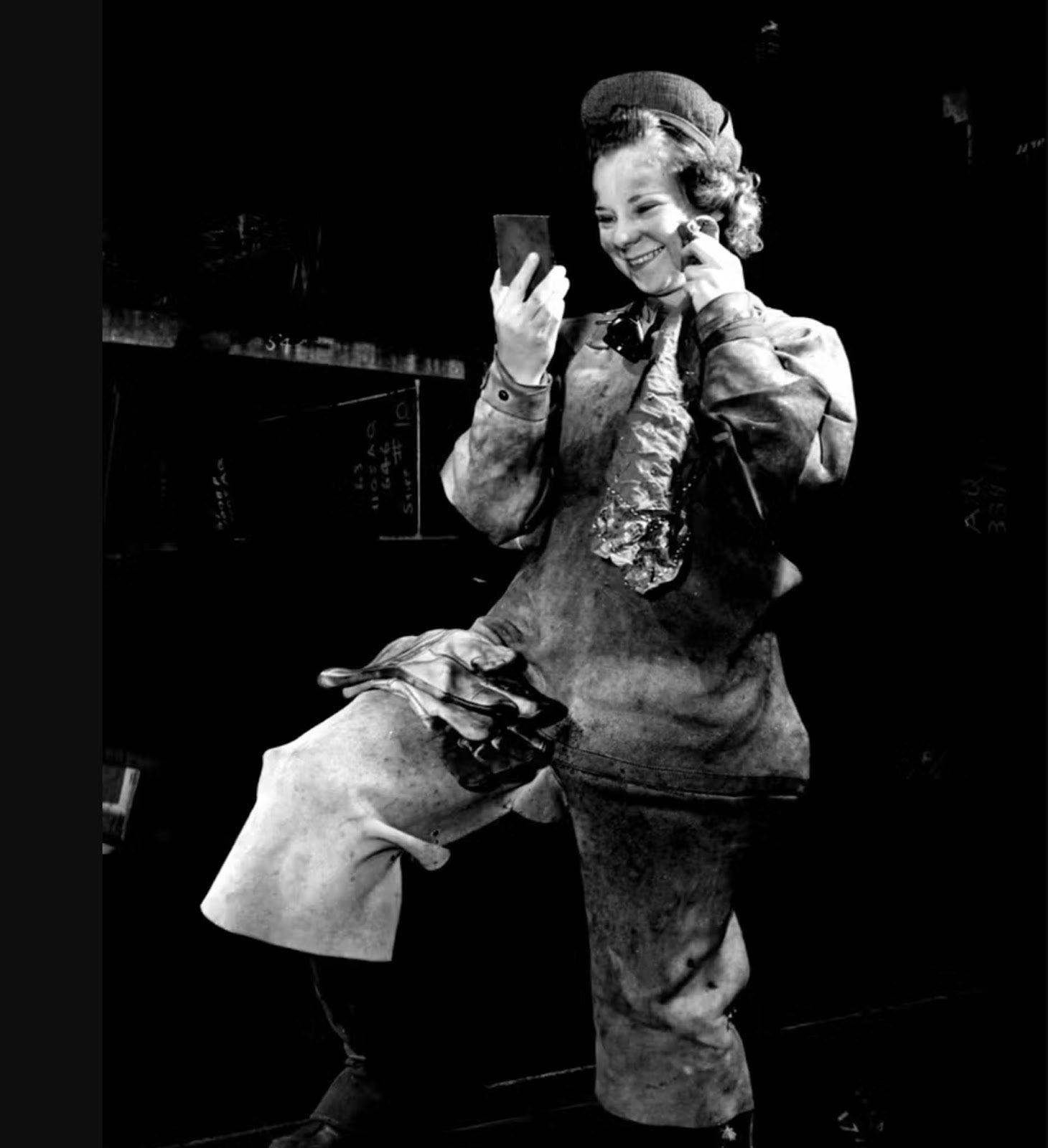 A woman says goodbye to her job at the shipyard after the war